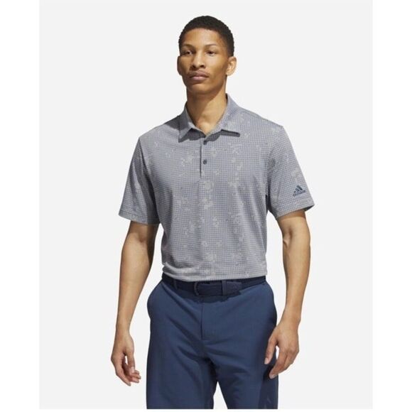 Adidas Shirt Mens Grey Night Camo Performance Polo Kapalua HI Primegreen‎ Large - Picture 1 of 8